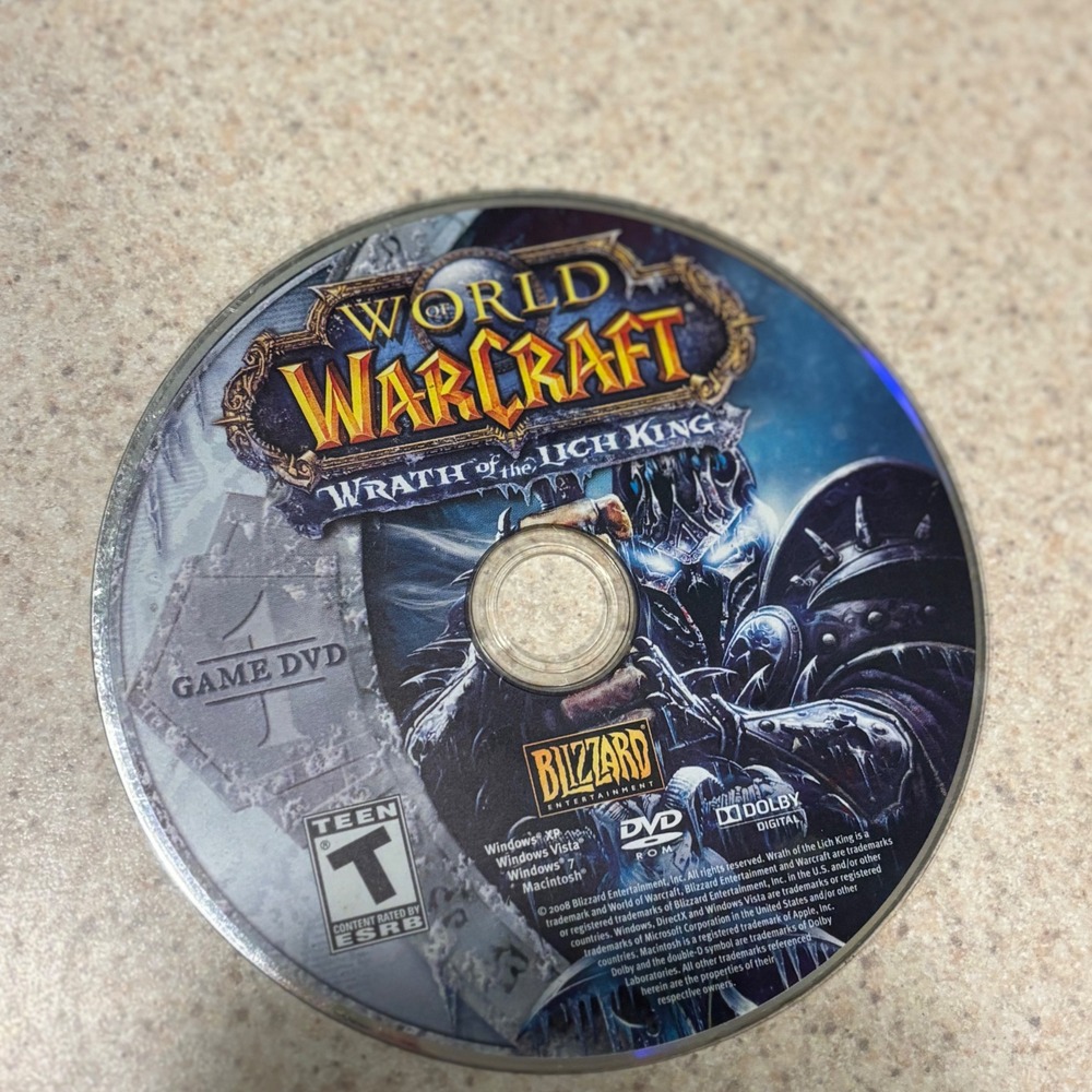 World of Warcraft Wrath of the Lich King PC Mac Expansion Game Disc 1 Only WoW